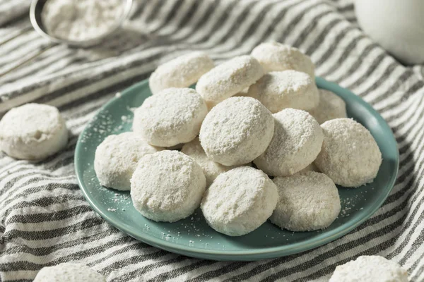 Homemade White Mexican Wedding Cookies Ready Eat — Stock Photo, Image