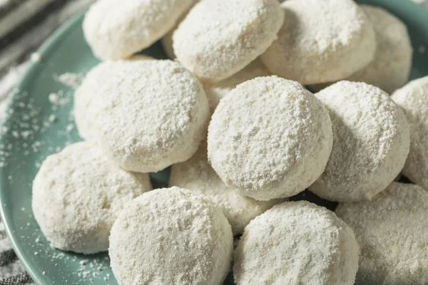 Homemade White Mexican Wedding Cookies Ready Eat — Stock Photo, Image