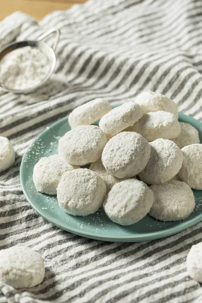 Homemade White Mexican Wedding Cookies Ready Eat — Stock Photo, Image