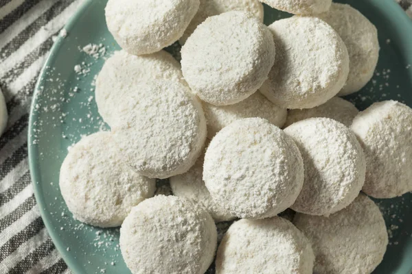 Homemade White Mexican Wedding Cookies Ready Eat — Stock Photo, Image