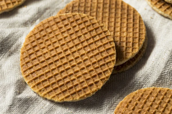 Zelfgemaakte Nederlandse Stroopwafles Met Honing Klaar Eten — Stockfoto