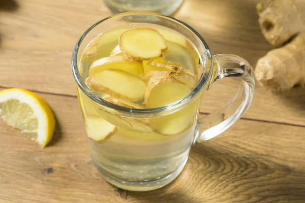 Homemade Fresh Ginger Tea Lemon Mug — Stock Photo, Image