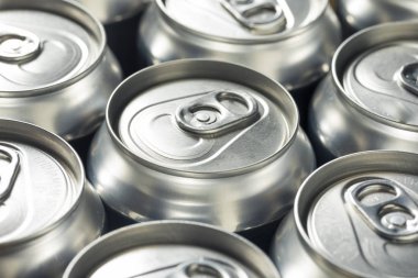 Shiny Silver Aluminum Soda Cans in a Group clipart
