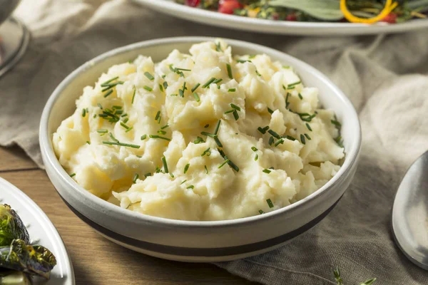 Gezonde Zelfgemaakte Aardappelpuree Voor Thanksgiving Diner — Stockfoto