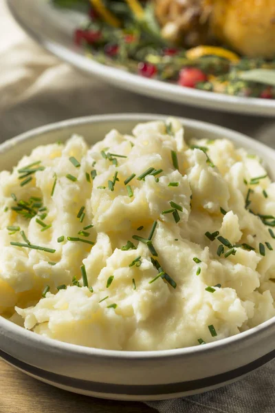 Hälsosam Hemlagad Potatismos För Thanksgiving Middag — Stockfoto