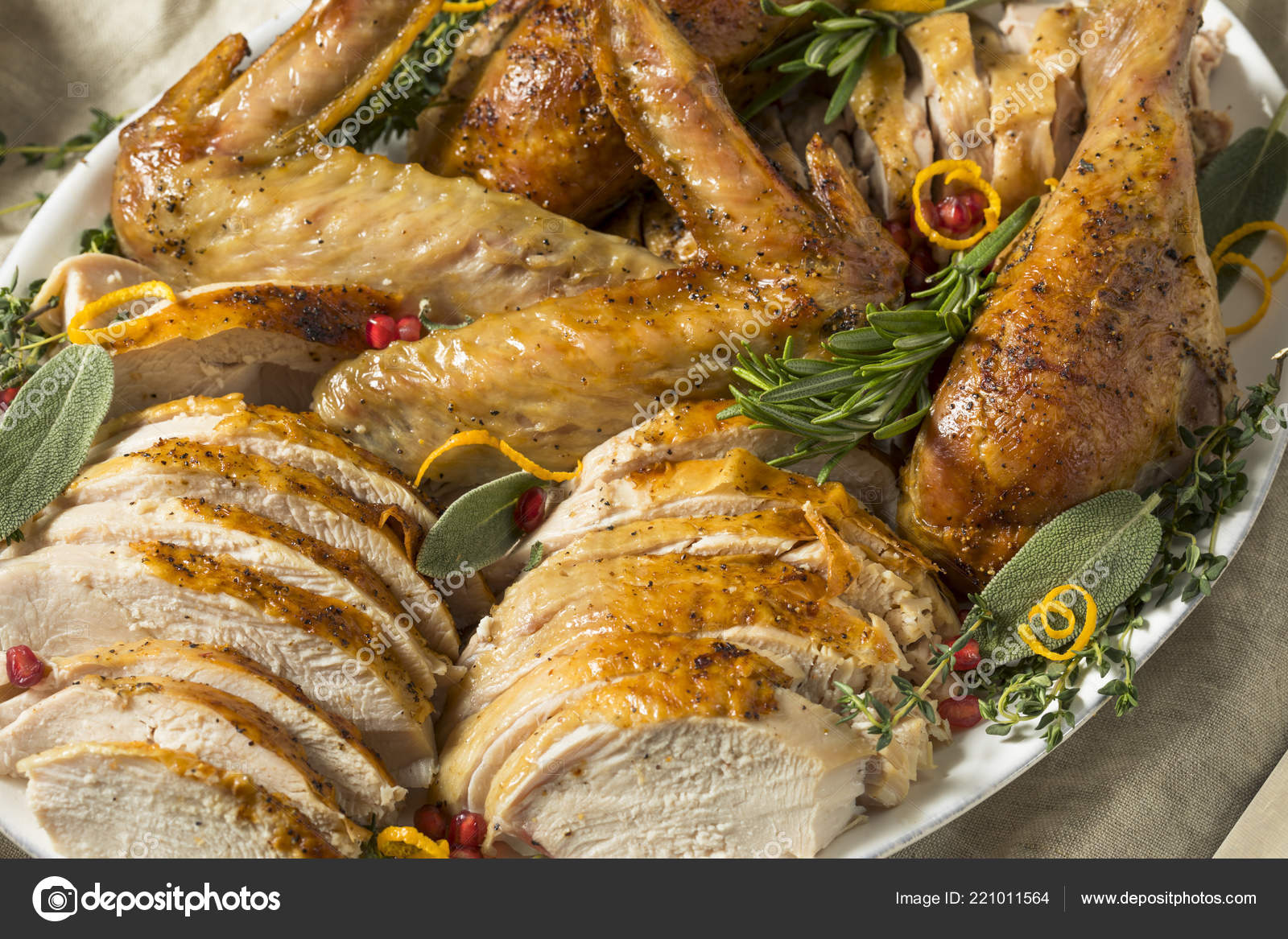 Roasted Cut Turkey Platter Thanksgiving All Sides Stock Photo Roasted Cut Turkey Platter Thanksgiving All Sides Stock Photo