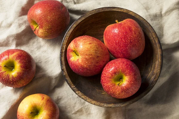 Syrové Červené Organické Závist Jablka Připravena Jídlu — Stock fotografie