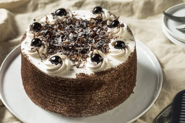 Sweet Homemade Black Forest Cake Ready Eat — Stock Photo, Image