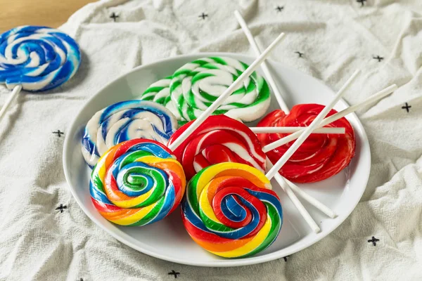 Sweet Multi Colored Lollipops on a Stick