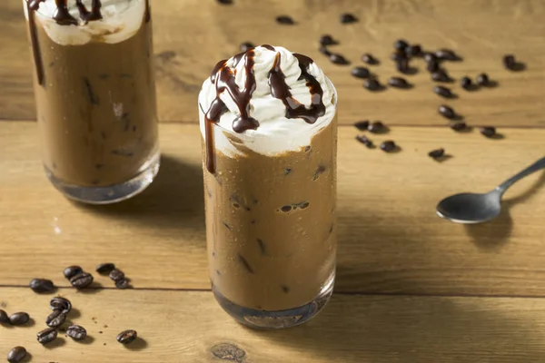 Verfrissend Koude Mokka Iced Koffie Met Slagroom — Stockfoto