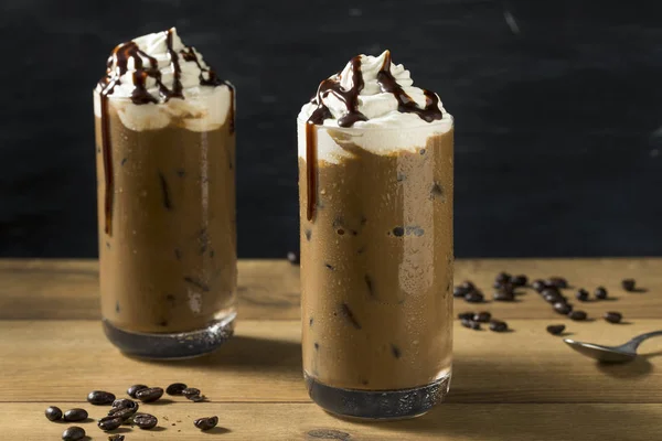 Refrescante Café Gelado Mocha Frio Com Chantilly — Fotografia de Stock