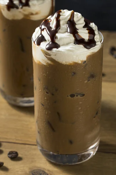 Refreshing Cold Mocha Iced Coffee Whipped Cream — Stock Photo, Image