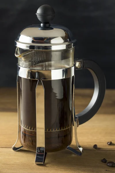 Kahve Bir Fincan Sıcak Yapımı Fransız Basın — Stok fotoğraf
