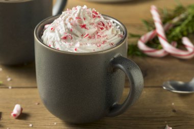 Tatlı nane sıcak kahve Mocha krem şanti ile
