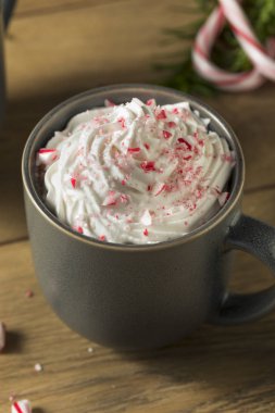 Tatlı nane sıcak kahve Mocha krem şanti ile
