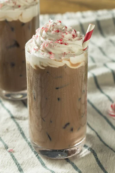 Süße Pfefferminzkaffee Mokka Mit Schlagsahne — Stockfoto