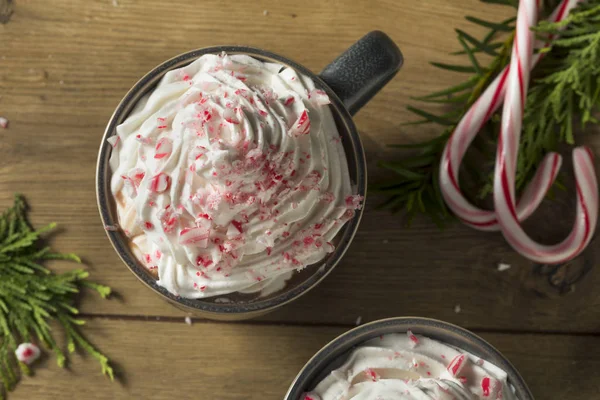 Moka Café Chaud Menthe Poivrée Avec Crème Fouettée — Photo