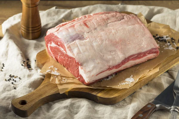 Raw Grassfed Boneless Rib Beef Roast Ready Cook — Stock Photo, Image