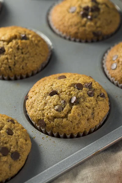 Muffins Citrouille Chocolat Maison Sucrés Prêts Manger — Photo