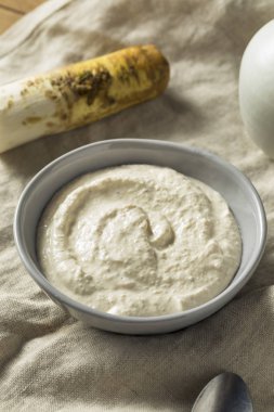 Bir kasede baharatlı ev yapımı Horseradish sos