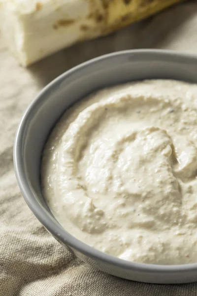 Spicy Homemade Horseradish Sauce Bowl — Stock Photo, Image