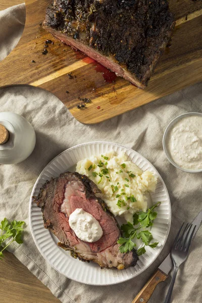 Gebratener Ohne Knochen Gebratener Prime Beef Rib Braten Fertig Zum — Stockfoto