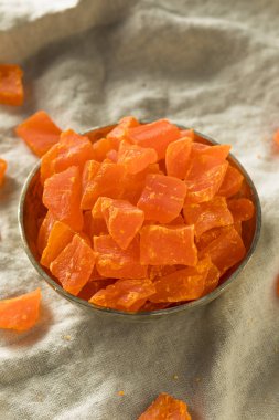 Organik sağlıklı kurutulmuş Papaya meyve yemeye hazır