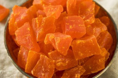 Organik sağlıklı kurutulmuş Papaya meyve yemeye hazır
