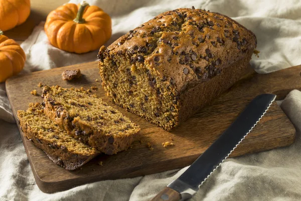 Homemade Chocolate Chip Pumpkin Bread Ready to Eat