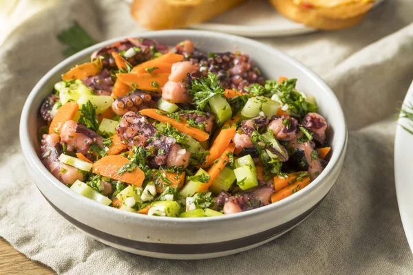 Salada Polvo Mediterrânea Caseira Com Legumes Molho — Fotografia de Stock