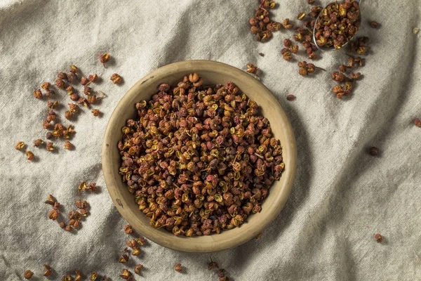 Pimenta Szechuan Seca Orgânica Crua Uma Tigela — Fotografia de Stock