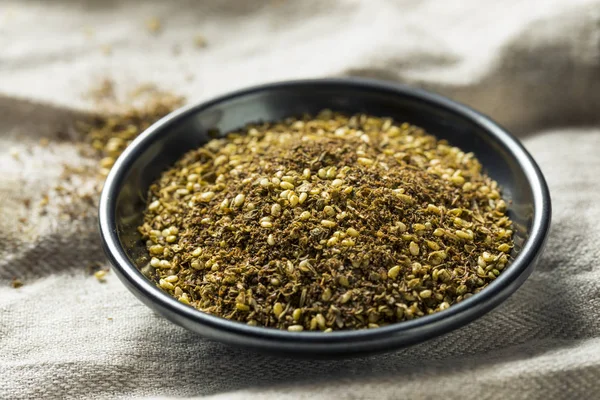 Especias Zaatar Oriental Iddle Orgánico Crudo Tazón — Foto de Stock