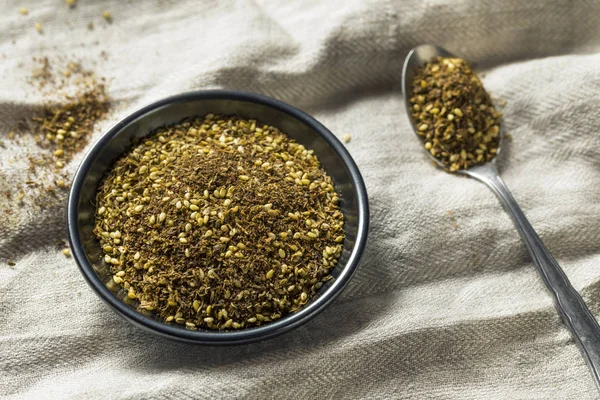 Raw Organic Middle Eastern Zaatar Spices Uma Tigela — Fotografia de Stock