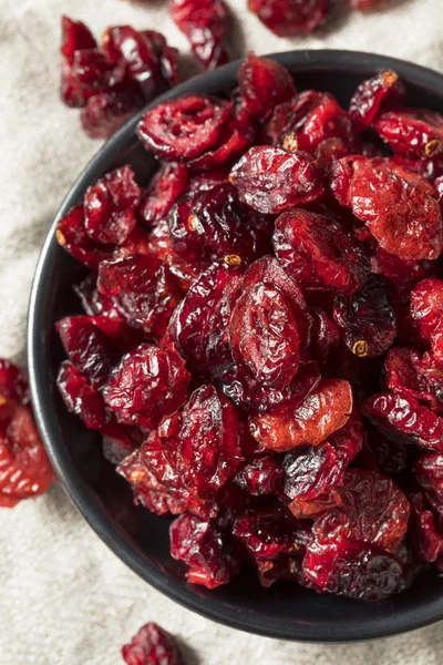 Biologische Rauwe Droge Cranberries Een Kom — Stockfoto