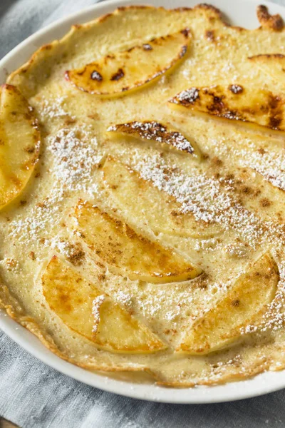 Homemade Apple Dutch Pannekoek Pancake Powdered Sugar — Stock Photo, Image