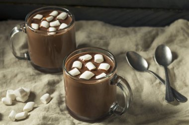 Tatlı ev yapımı çikolata sıcak kakao küçük lokum ile