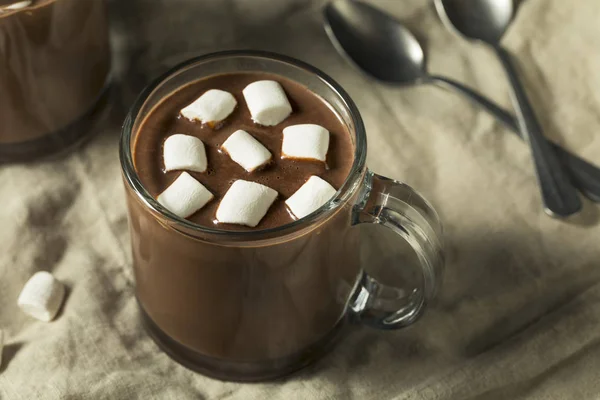 Tatlı Yapımı Çikolata Sıcak Kakao Küçük Lokum Ile — Stok fotoğraf