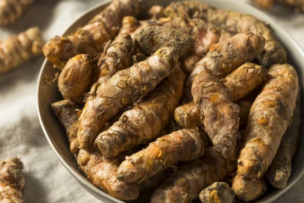 Raw Organic Orange Turmeric Root Bowl — Stock Photo, Image