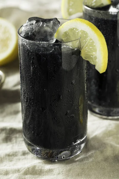 Освежающий Черный Активированный Уголь Лимонад Детоксикационный Напиток — стоковое фото