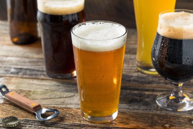 Ferahlatıcı soğuk zanaat bira çeşitlilikte Ipa Lager ve yiğit