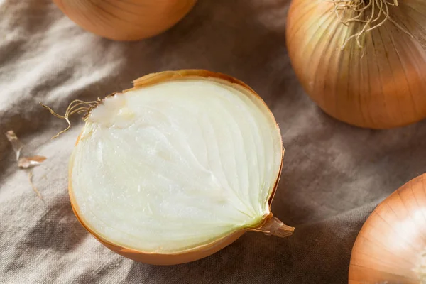 Cebollas Dulces Amarillas Orgánicas Crudas Listas Para Cocinar —  Fotos de Stock