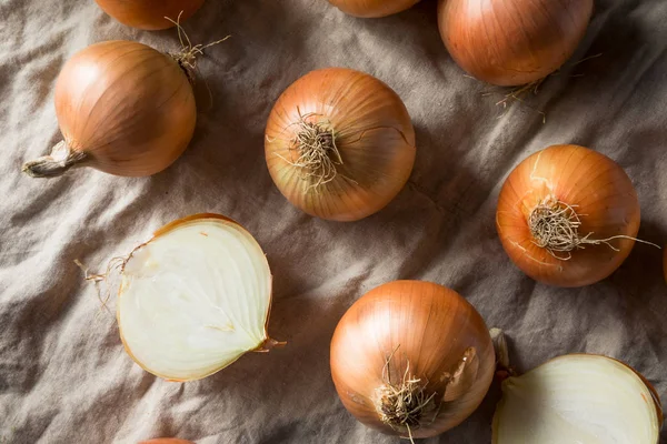 Raw Organic Yellow Sweet Onions Ready Cook — Stock Photo, Image