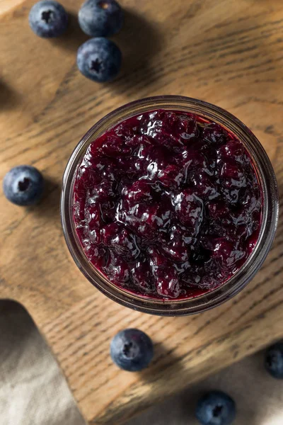 Biologische Zelfgemaakte Blueberry Huckleberry Conserven Toast — Stockfoto