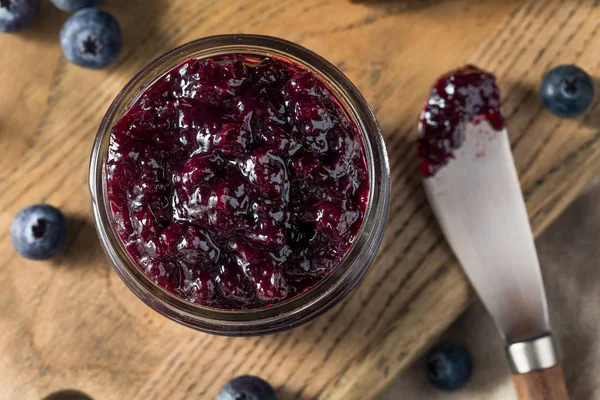 Organiczne Blueberry Domowe Konfitury Huckleberry Toast — Zdjęcie stockowe