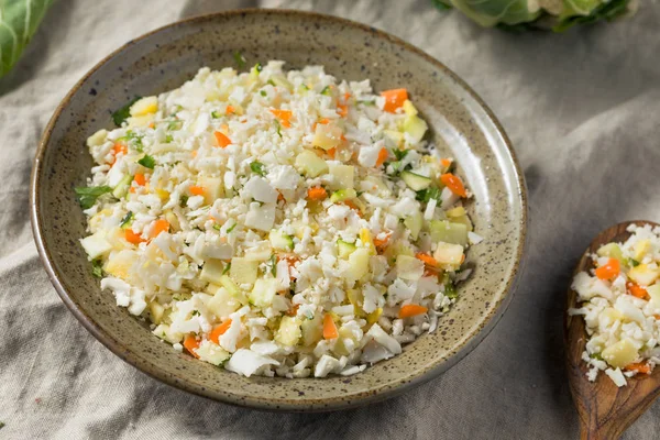 Raw Organic White Cauliflower Rice Bowl — Stock Photo, Image