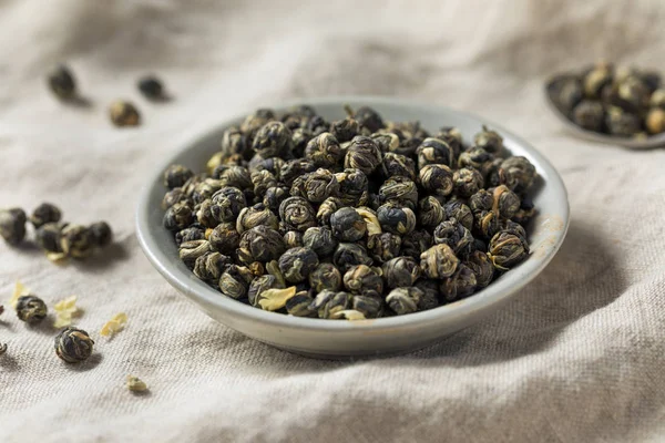 Dried Organic Jasmine Pearl Tea Bowl — Stock Photo, Image