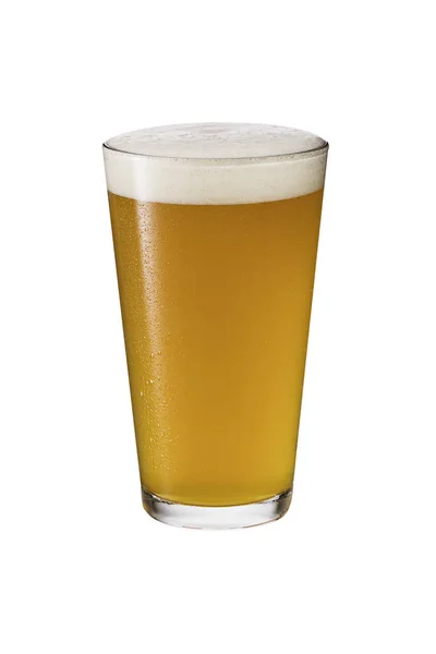 Refreshing Amber Craft Beer White Clipping Path — Stock Photo, Image