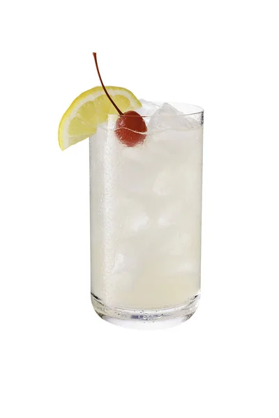 Refrescante Cóctel Tom Collins Blanco Con Camino Recorte —  Fotos de Stock