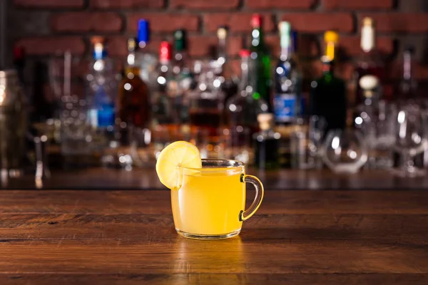 Whiskey Quente Hot Toddy Cocktail Bar — Fotografia de Stock