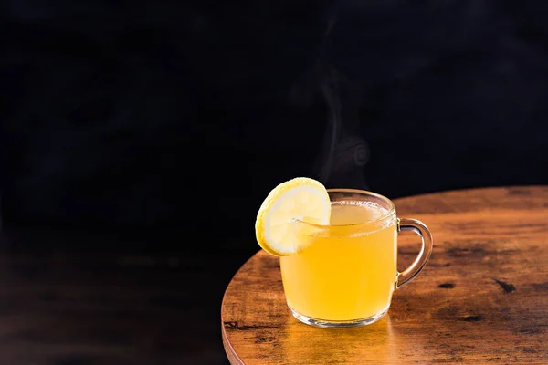 Whisky Caldo Cocktail Toddy Caldo Tavolo — Foto Stock